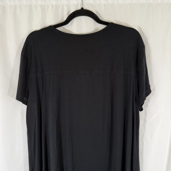 Soma Sleep Dress Women's XL Black Short Sleeve Vneck Stretch Rayon - Picture 10 of 11